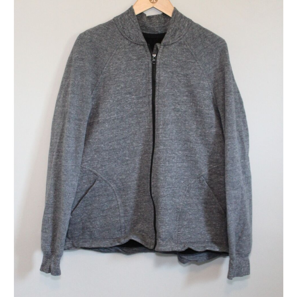 Lululemon Pleat To Street Bomber Jacket Heathered Gray Women's Size 10 H11148 - Picture 3 of 16